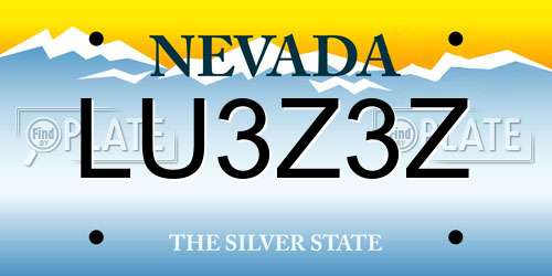 LU3Z3Z Nevada License Plate