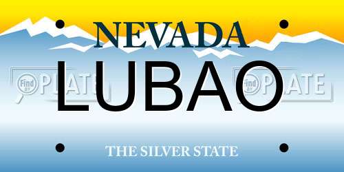 LUBAO Nevada License Plate