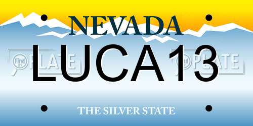 LUCA13 Nevada License Plate