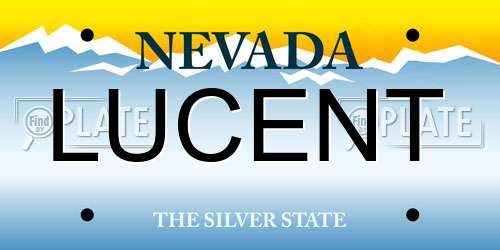 LUCENT Nevada License Plate