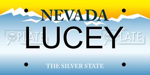 LUCEY Nevada License Plate
