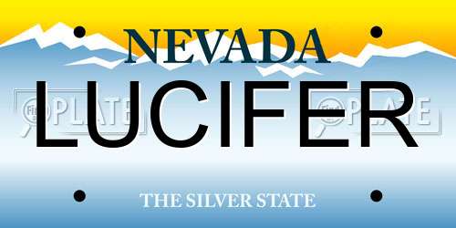 LUCIFER Nevada License Plate