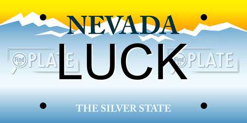 LUCK Nevada License Plate