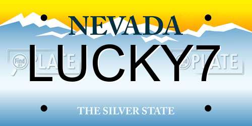 LUCKY7 Nevada License Plate