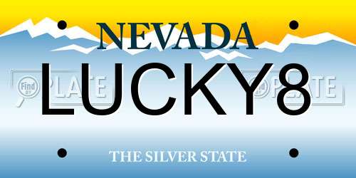 LUCKY8 Nevada License Plate