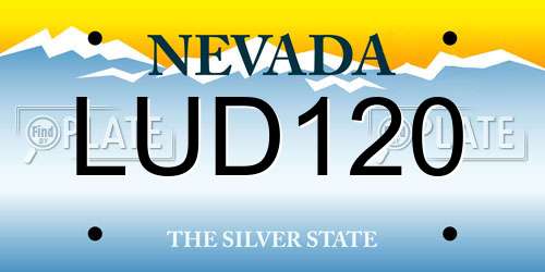 LUD120 Nevada License Plate