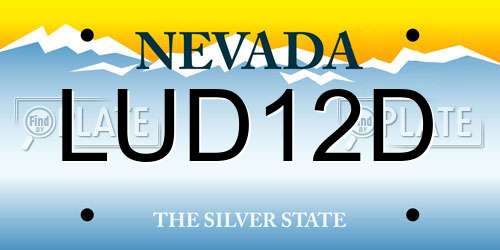 LUD12D Nevada License Plate
