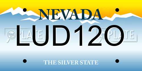 LUD12O Nevada License Plate