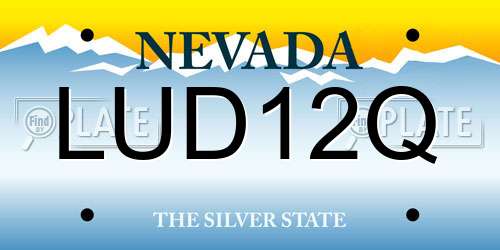 LUD12Q Nevada License Plate