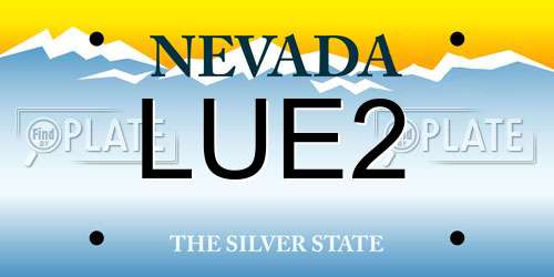 LUE2 Nevada License Plate