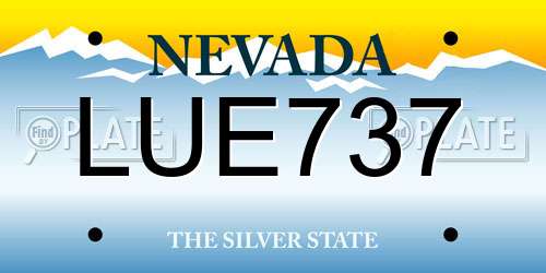 LUE737 Nevada License Plate