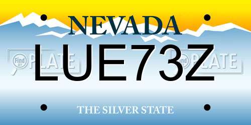 LUE73Z Nevada License Plate