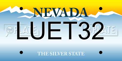 LUET32 Nevada License Plate