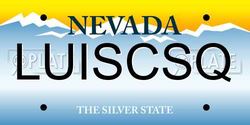 LUISCSQ Nevada License Plate