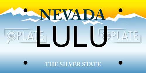 LULU Nevada License Plate