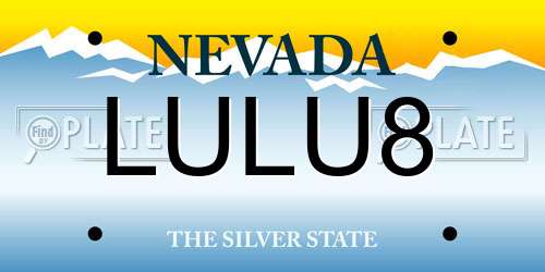 LULU8 Nevada License Plate