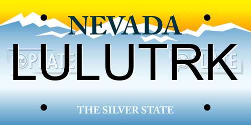 LULUTRK Nevada License Plate