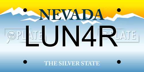 LUN4R Nevada License Plate