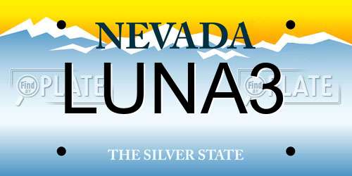 LUNA3 Nevada License Plate