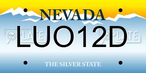 LUO12D Nevada License Plate