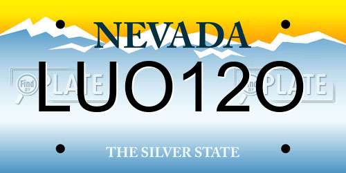 LUO12O Nevada License Plate