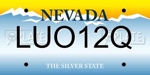 LUO12Q Nevada License Plate