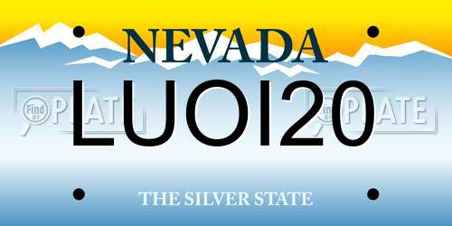 LUOI20 Nevada License Plate
