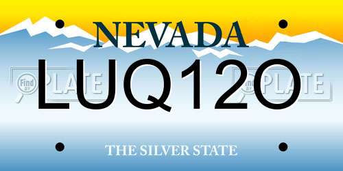 LUQ12O Nevada License Plate