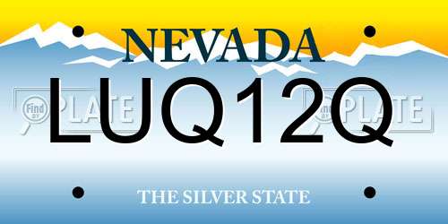 LUQ12Q Nevada License Plate