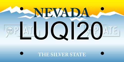 LUQI20 Nevada License Plate