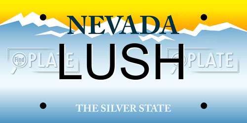 LUSH Nevada License Plate