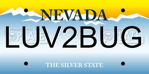 LUV2BUG Nevada License Plate