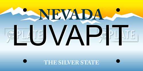 LUVAPIT Nevada License Plate
