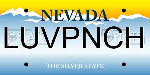 LUVPNCH Nevada License Plate