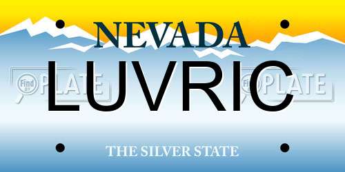 LUVRIC Nevada License Plate