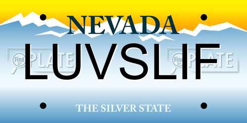 LUVSLIF Nevada License Plate