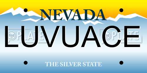 LUVUACE Nevada License Plate