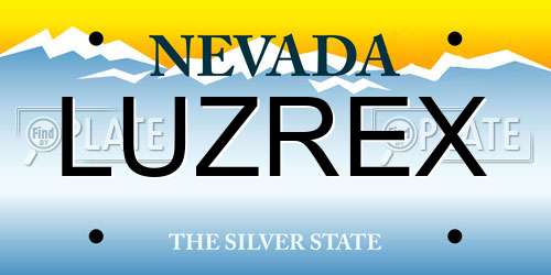 LUZREX Nevada License Plate