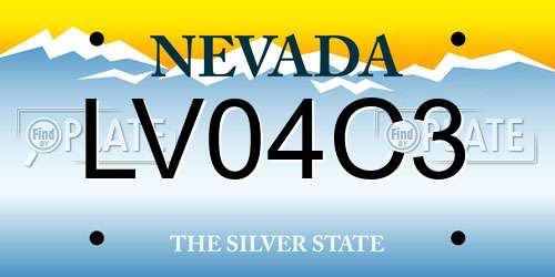 LV04C3 Nevada License Plate