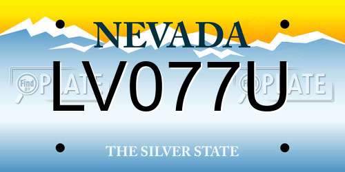 LV077U Nevada License Plate