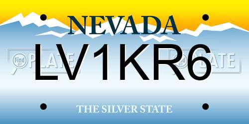 LV1KR6 Nevada License Plate