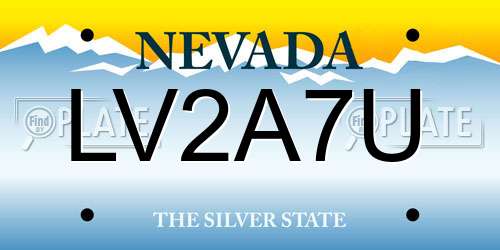 LV2A7U Nevada License Plate