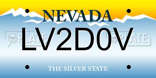 LV2D0V Nevada License Plate