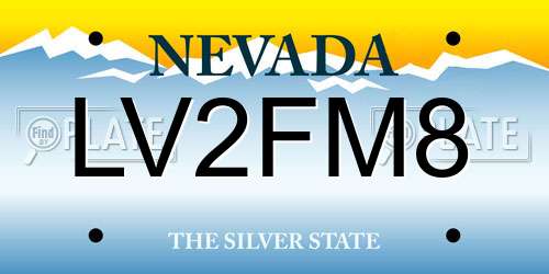 LV2FM8 Nevada License Plate