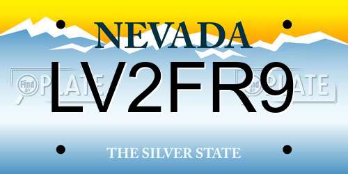 LV2FR9 Nevada License Plate