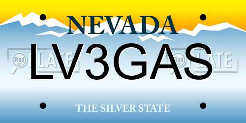 LV3GAS Nevada License Plate