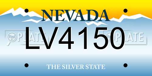 LV4150 Nevada License Plate
