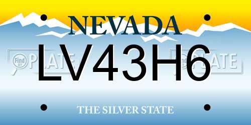 LV43H6 Nevada License Plate