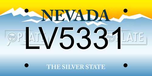 LV5331 Nevada License Plate