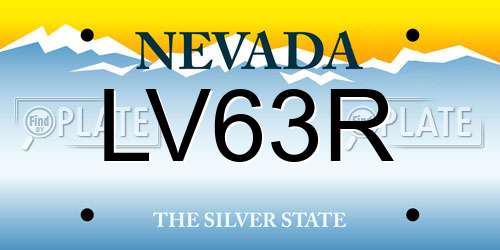 LV63R Nevada License Plate